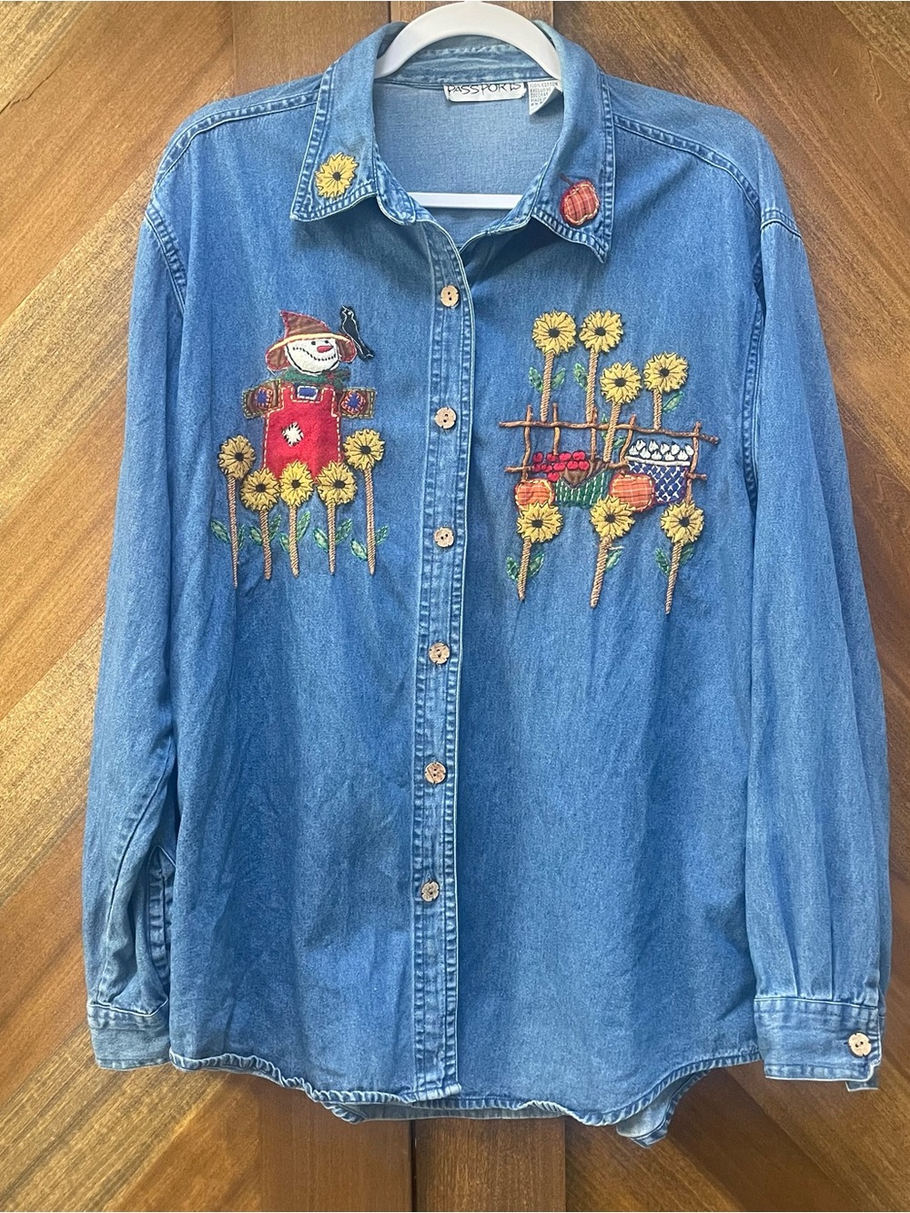Vintage Fall Appliqué Shirt